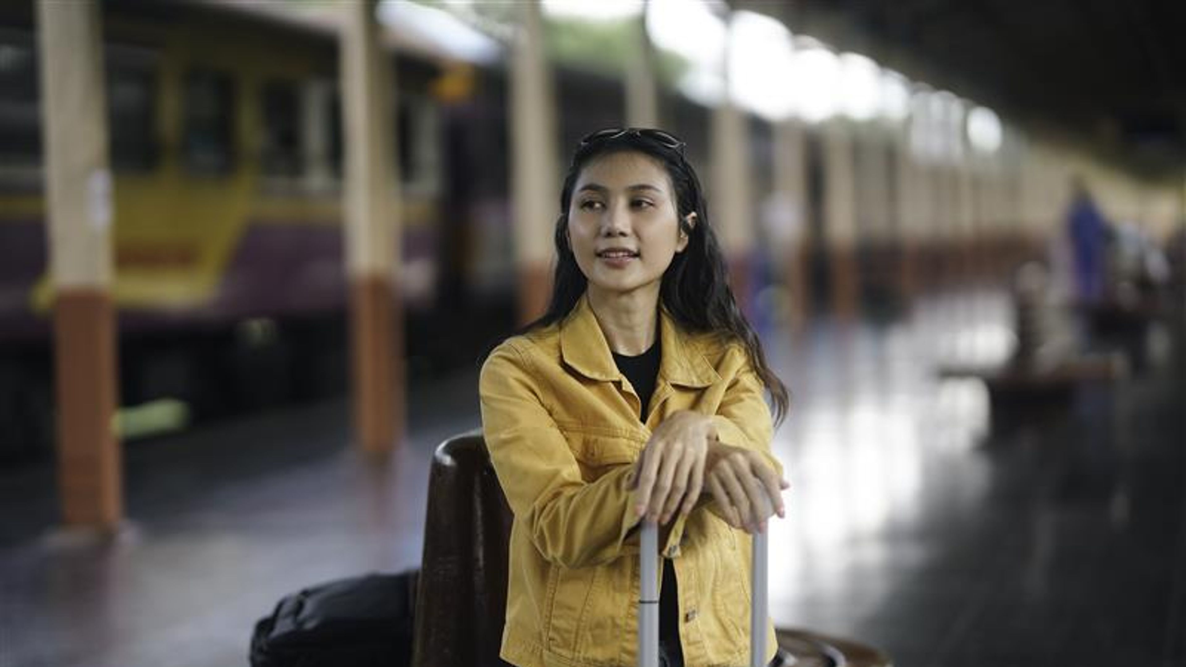 Woman at station